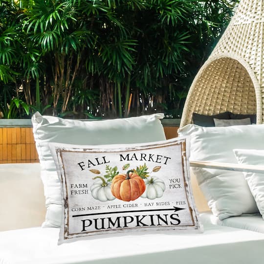 Stupell Industries Fall Market Pumpkins Outdoor Printed Pillow